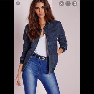 NEW Misguided Denim Bomber Jacket